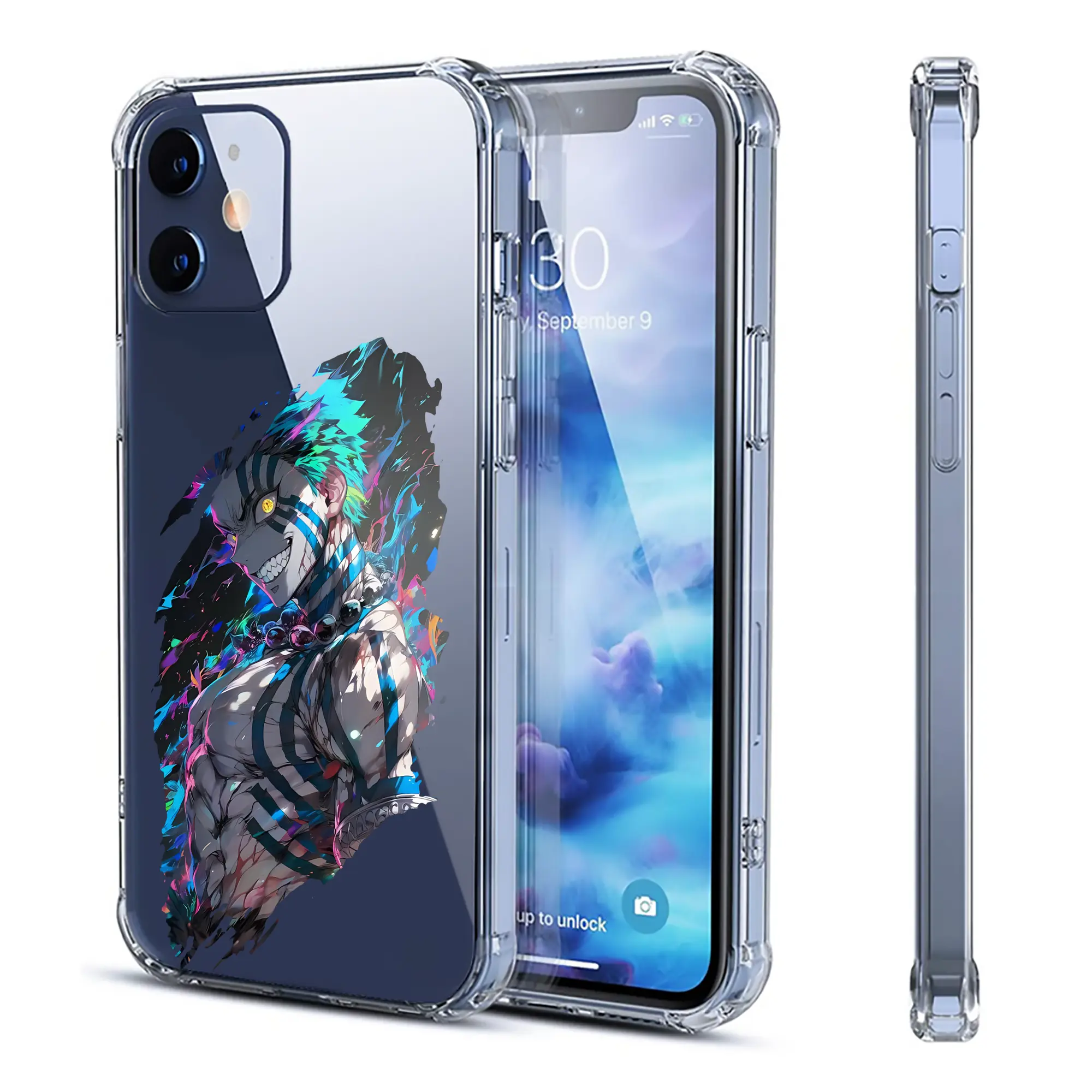 鬼滅の刃 グッズ,猗窩座 - IPhone 12シリーズ対応 ・ 透明スマホケース ・ クリアソフトケース ・ TPU素材 ・ 耐衝撃 ・ 高密着 ・ 防汚 防指紋 ・ 簡単着脱